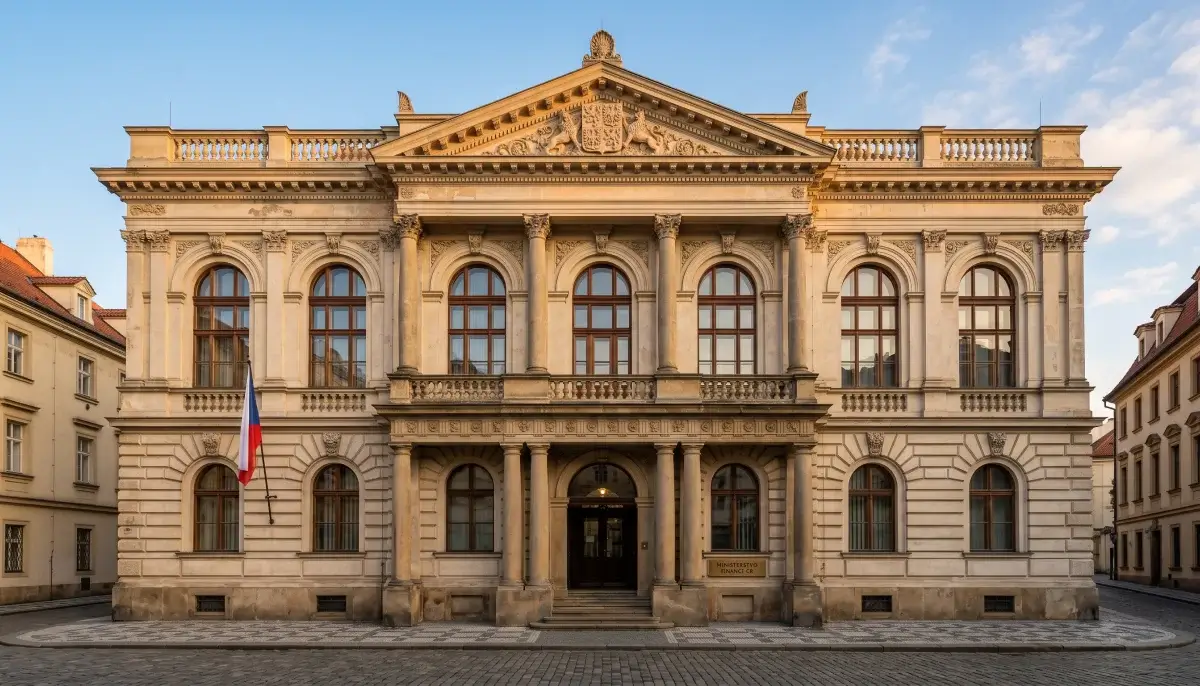 Sídlo Ministerstva financí ČR v Praze, které vydává licence sázkovým kancelářím podle zákona č. 186/2016 Sb.
