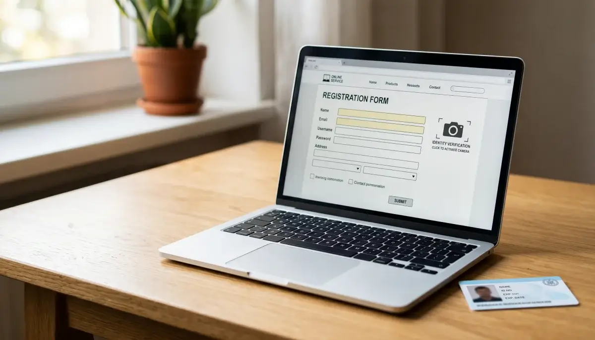 Registrační formulář sázkové kanceláře s verifikací totožnosti